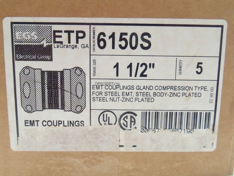 EGS 6150S ETP Gland Compression Conduit Coupler Fitting 1-1/2" Inch Lot of 5 - Maverick Industrial Sales