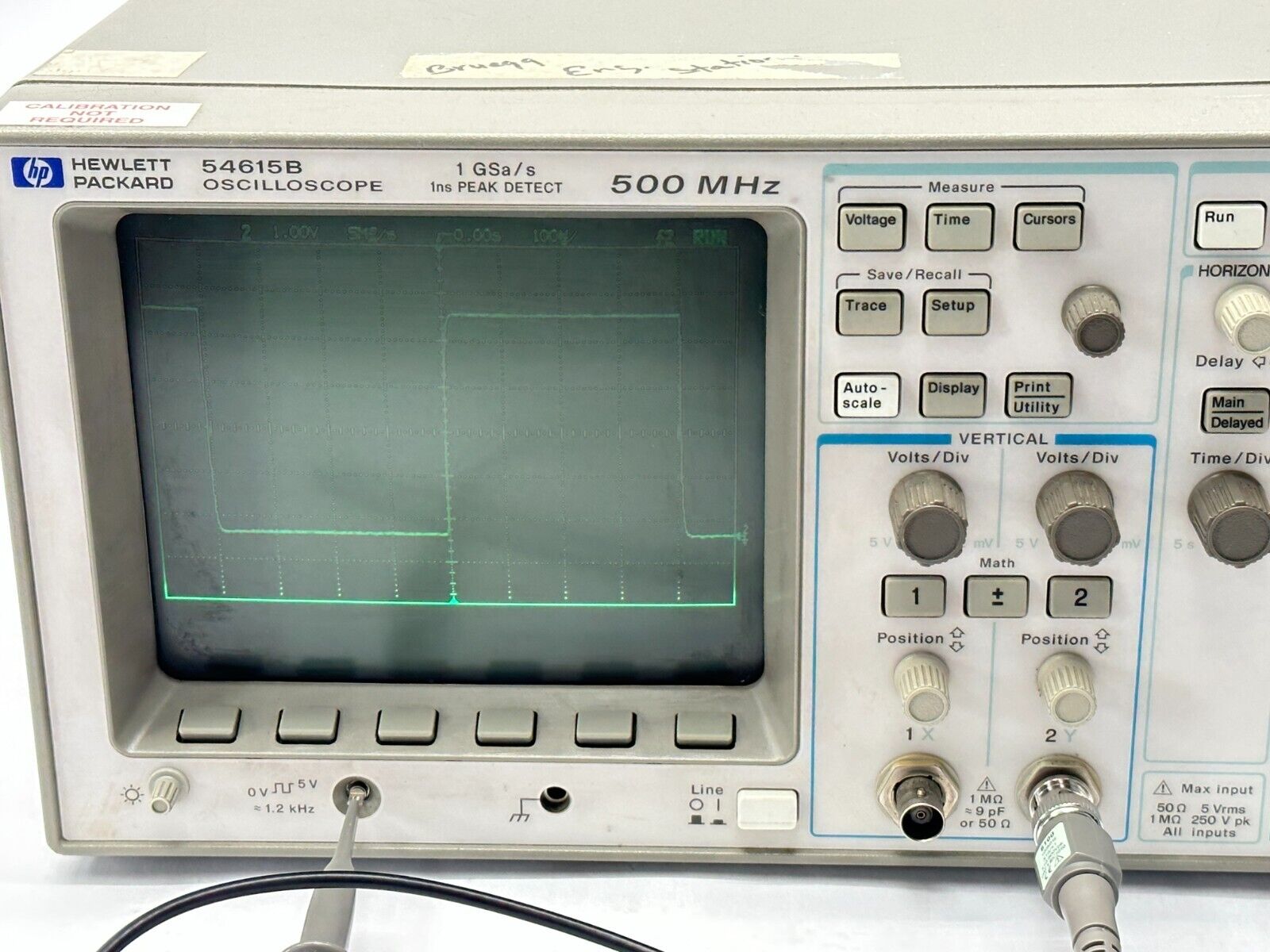 HP 54615B Oscilloscope 2 Channel 1GSa/s 1ms Peak Detect 500MHz w/ 54657A Module - Maverick Industrial Sales