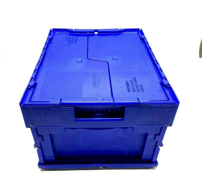 Lewis Systems FA1215-089 5.3 Gal Blue 15 x 12 x 9" Folding Transport Crate - Maverick Industrial Sales