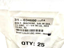 Hex Head Machine Bolt, Aluminum 5/8"-11 UNC x 1-1/4", LOT OF 25 - Maverick Industrial Sales