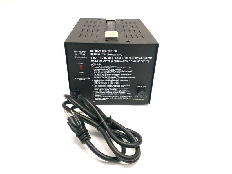 VCT VT-2300F Voltage Converter, Up/Down Transformer, 220/240V 110/120V 2300W - Maverick Industrial Sales