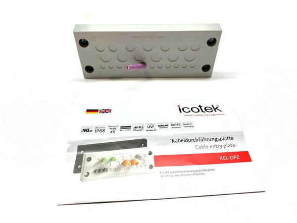 Icotek KEL-DPZ 24/25 Gray 147mm x 58mm x 14mm High Density Gland Plate - Maverick Industrial Sales