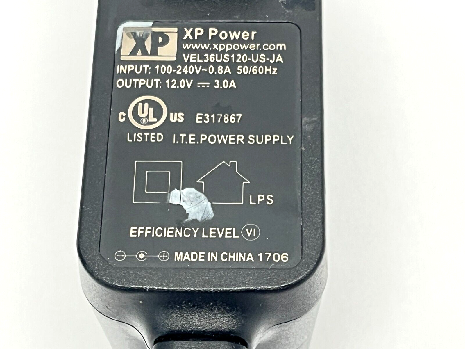 XP Power VEL36US120-US-JA Power Supply 3A 12V - Used - Maverick Industrial Sales