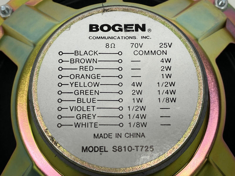 Bogan S810T725PG8W Ceiling 8" Speaker Assembly w/ Transformer Off-White 13" OD - Maverick Industrial Sales