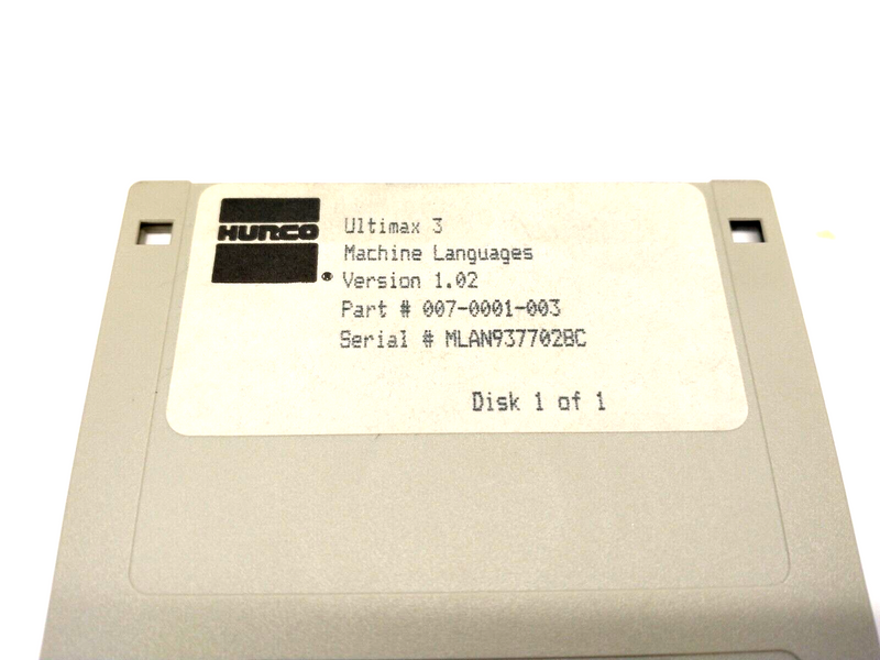 Hurco 007-0001-003 Ultimax 3 Machine Languages Version 1.02 Disk - Maverick Industrial Sales
