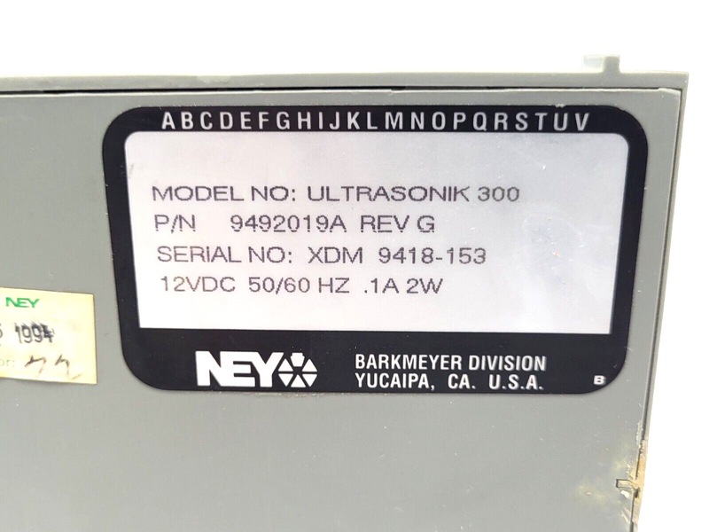 NEY Ultrasonik 300 Parts Cleaner Controller 9492019A Rev. G 12VDC 50/60Hz - Maverick Industrial Sales