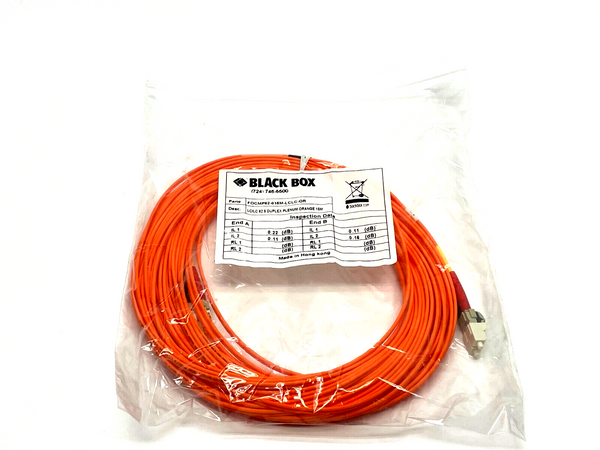 Black Box FOCMP62-015M-LCLC-OR Fiber Patch Cable 15m Length - Maverick Industrial Sales