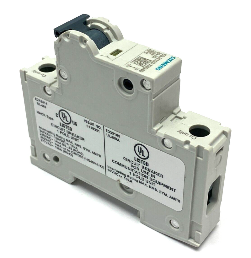 Siemens 5SJ4102-7HG40 Miniature Circuit Breaker 240V 1-Pole 2A LOT OF 2 - Maverick Industrial Sales