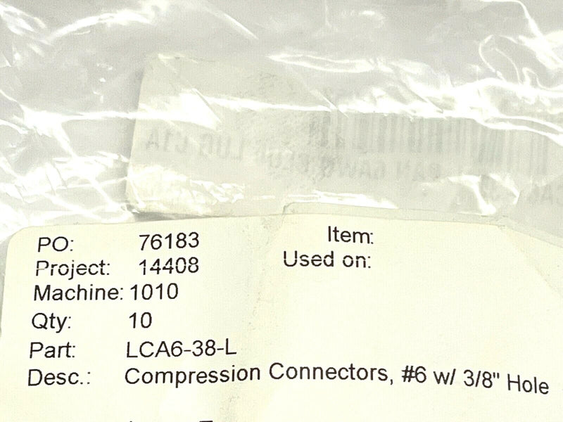 Panduit Corp LCA6-38-L Compression Connectors