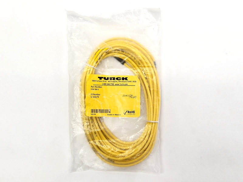 Turck VKW 3M-6 Pentafast 4-Pin Female Cordset U-16679 - Maverick Industrial Sales