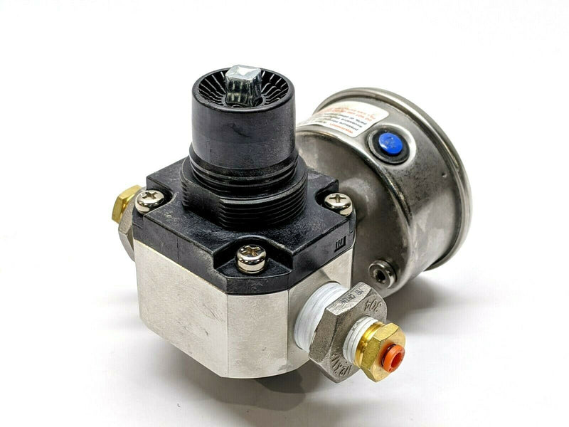 SMC SRH4010-N04 SS Regulator w/ Ashcroft 30 psi Liquid Filled Gauge - Maverick Industrial Sales