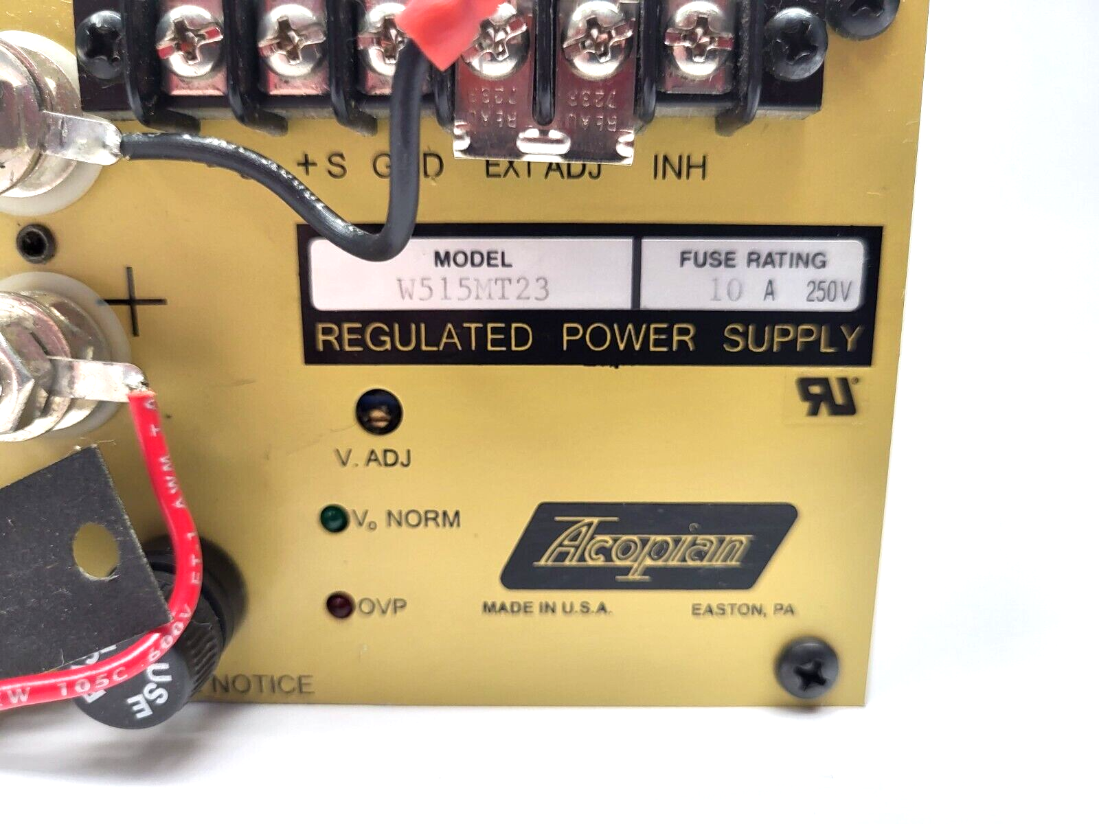 Acopian W515MT23 Regulated Power Supply 90-132V Input 23A 5-15V - Maverick Industrial Sales