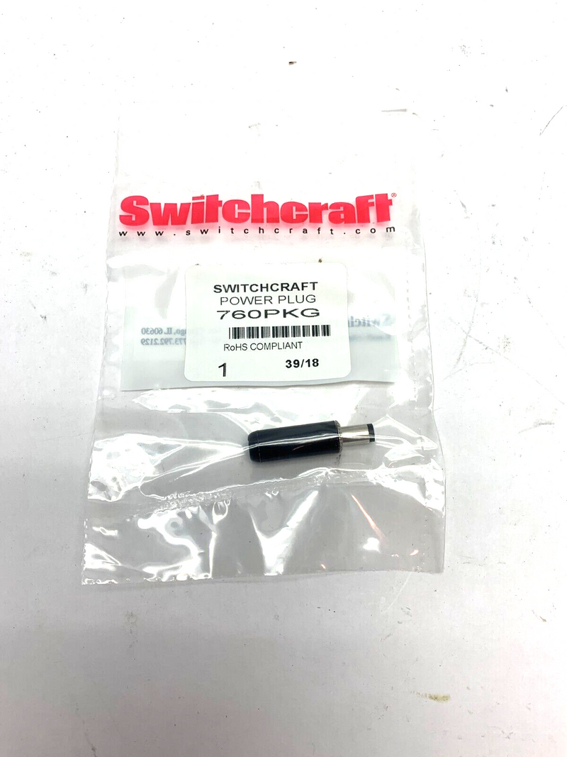 Switchcraft 1760N13 Stereo Connector Power Plug 0.1" Diameter 2 Poles - Maverick Industrial Sales