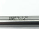 Hertel 84509553 Steel Square End Mill 3/32",5/16" LOC, 3/8" Shank, 3-1/16" OAL - Maverick Industrial Sales