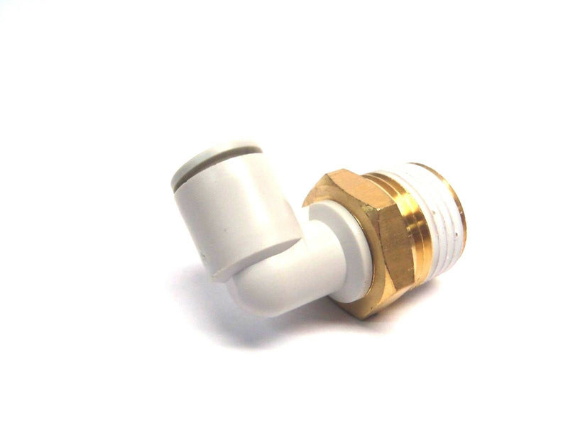 SMC KQ2L10-04AS 10mm NPT Tube to 1/2" Inch Male Brass Threaded 90 Degree Elbow - Maverick Industrial Sales