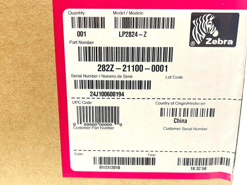 Zebra 282Z-21100-0001 Thermal Barcode Label Printer LP2824-Z - Maverick Industrial Sales