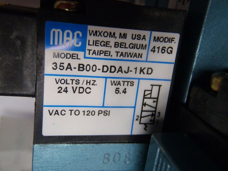 MAC Valves PR92C-M0AB (2) & 35A-B00-DDAJ-1KD Solenoid Valve Assy. - Maverick Industrial Sales
