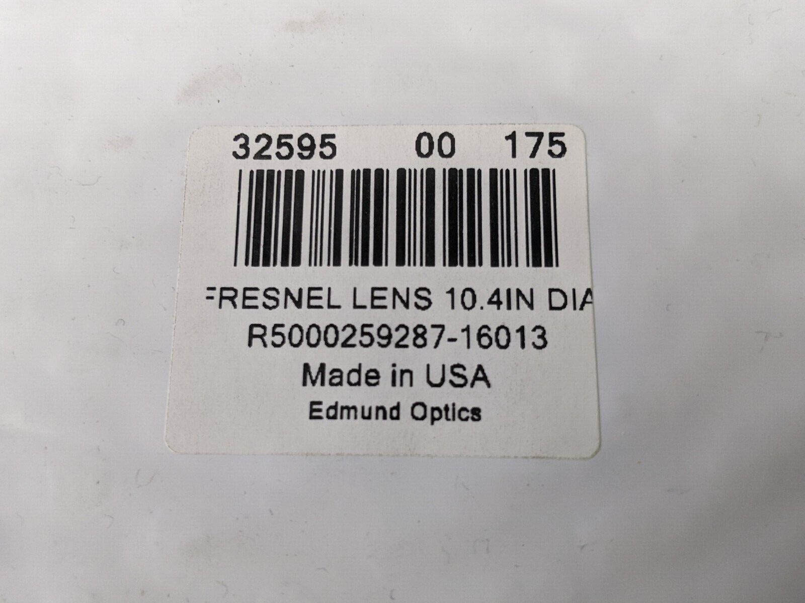 Edmund Optics 32-595 Aspheric Fresnel Lens 10.4" Diameter, 8" FL, 3259500175 - Maverick Industrial Sales