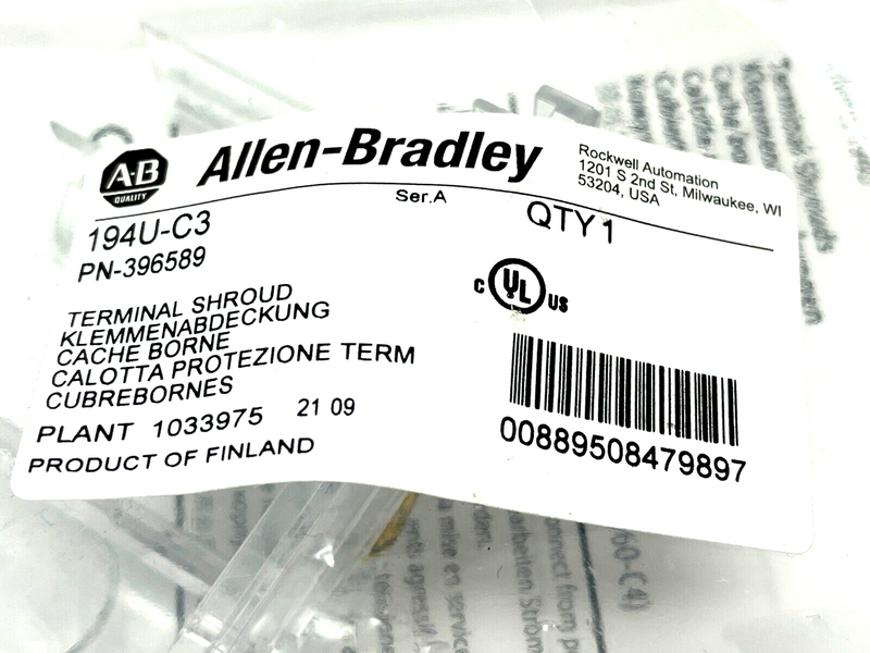 Allen Bradley 194U-C3 Ser. A Terminal Shroud 3 Pole - Maverick Industrial Sales