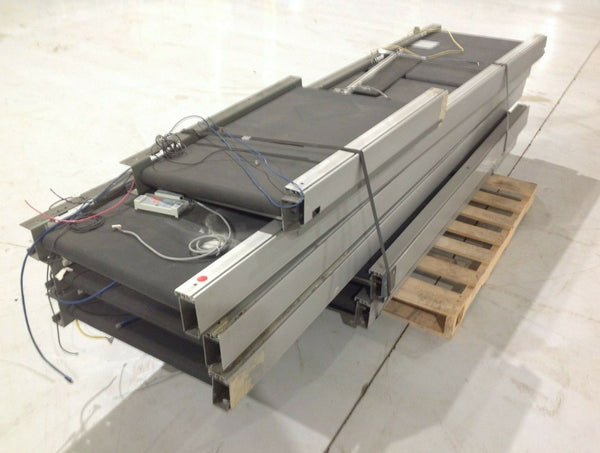 Blue Arc Belt Conveyor 42' L x 21” W, Belt Over Power Roller - Maverick Industrial Sales