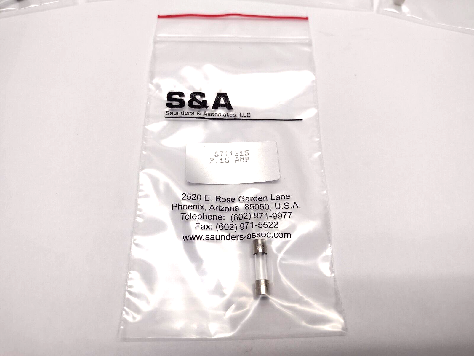 Saunders and Associates  4220 Chamber Fuse Set 0.25A, 0.5A, 1.6A, 2A, 3.15A - Maverick Industrial Sales