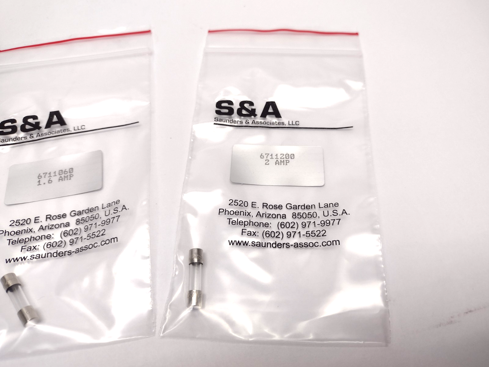 Saunders and Associates  4220 Chamber Fuse Set 0.25A, 0.5A, 1.6A, 2A, 3.15A - Maverick Industrial Sales
