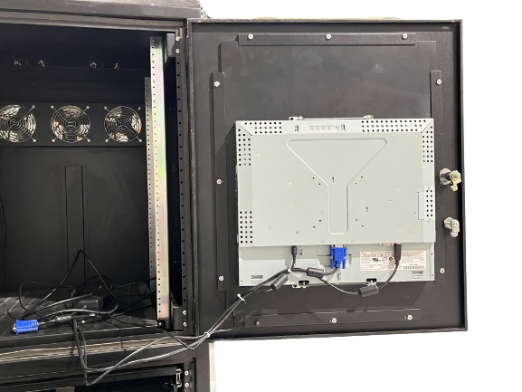 BlackBox Server Cabinet and Tray 72"x24"x24" w/ Tyco ET1939L-8CWA-3-NPB-G Screen - Maverick Industrial Sales