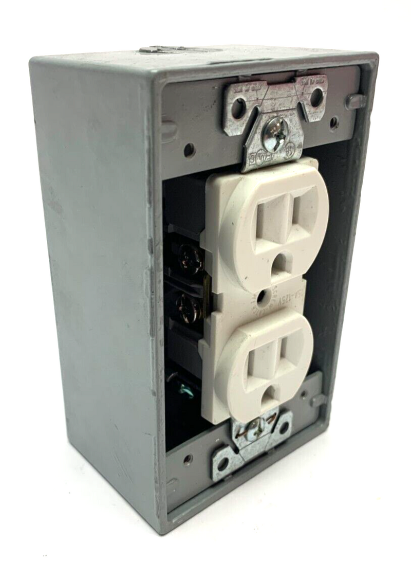 Red Dot 19.0 CU. 1/2" Aluminum Outlet Box For Wet Locations w/ Cooper Outlet - Maverick Industrial Sales