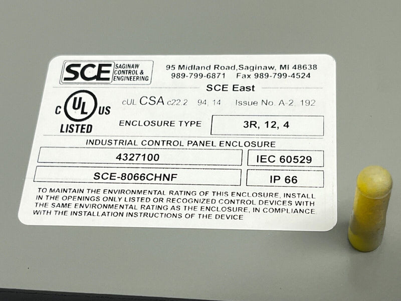 Saginaw Control & Engineering SCE-8066CHNF Enclosure 8"x6"x6" - Maverick Industrial Sales
