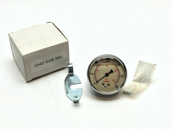 Pressure Gauge 2443 GXB 300 Glycerin Filled 0-300Psi ASNI-B40.1 - Maverick Industrial Sales