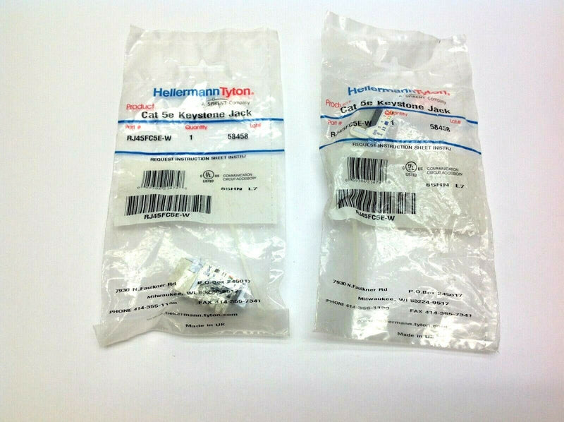 Hellermann Tyton RJ45FC5E-W Cat 5e Keystone Lot of 2 - Maverick Industrial Sales