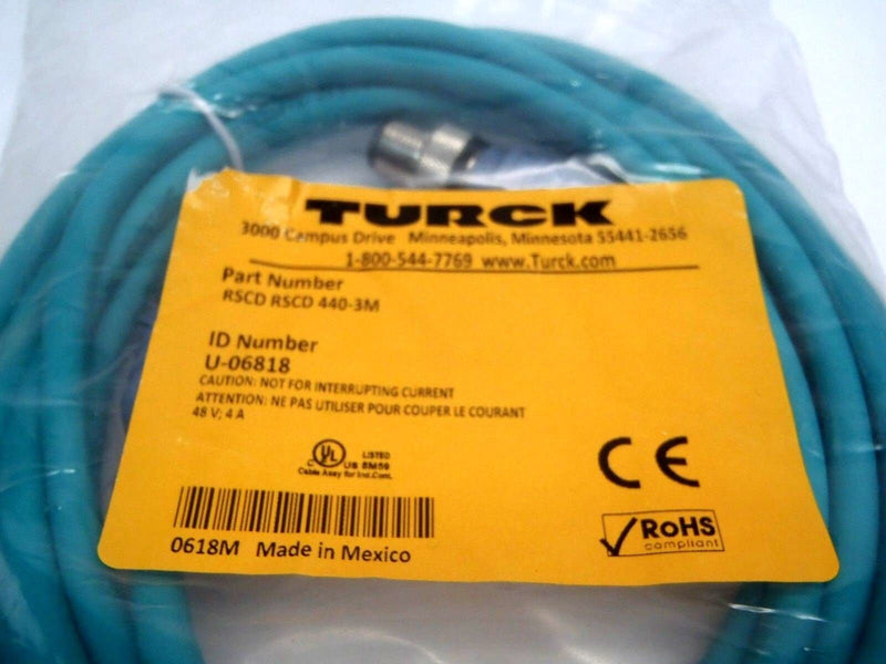 Turck RSCD RSCD 440-3M Eurofast Industrial Ethernet Cable 3m U-06818 - Maverick Industrial Sales