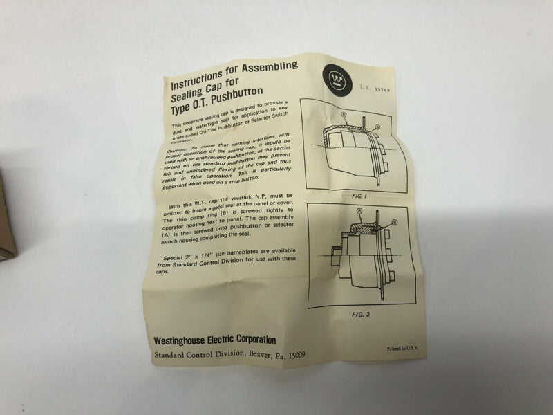 Westinghouse WTIC2 OT Pushbutton PB Operator w/ Watertight Red Cap - Maverick Industrial Sales