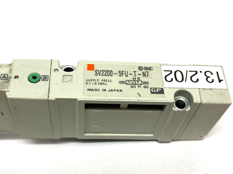 SMC SV2200-5FU-T-N7 Solenoid Valve 24VDC 0.1~0.7MPa Supply Press - Maverick Industrial Sales