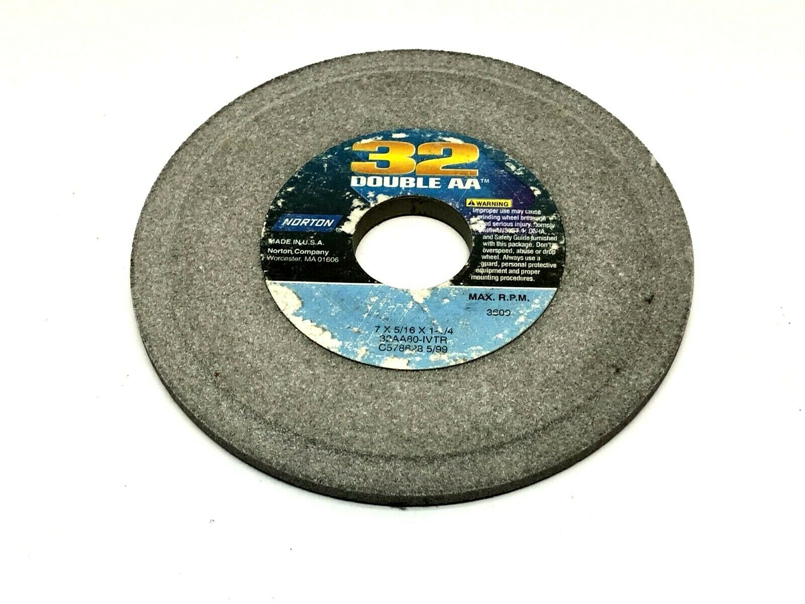Norton 32AA80-IVTR Grinding Wheels 1-1/4" Bore 3600 RPM LOT OF 5 - Maverick Industrial Sales
