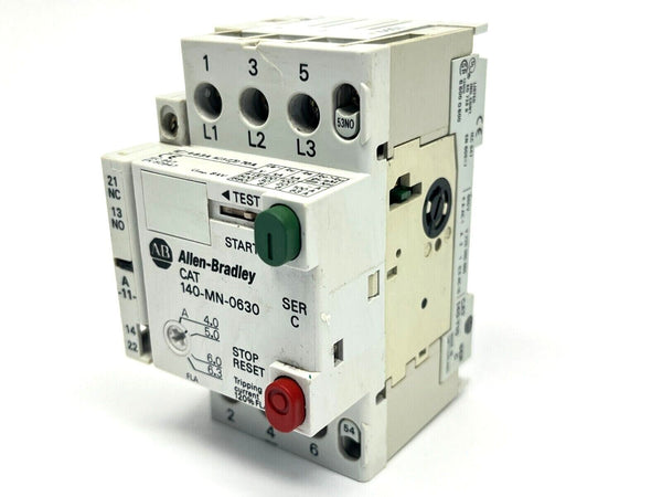 Allen Bradley 140-MN-0630 Ser. C Manual Motor Starter w/ 140-A11 Auxiliary - Maverick Industrial Sales