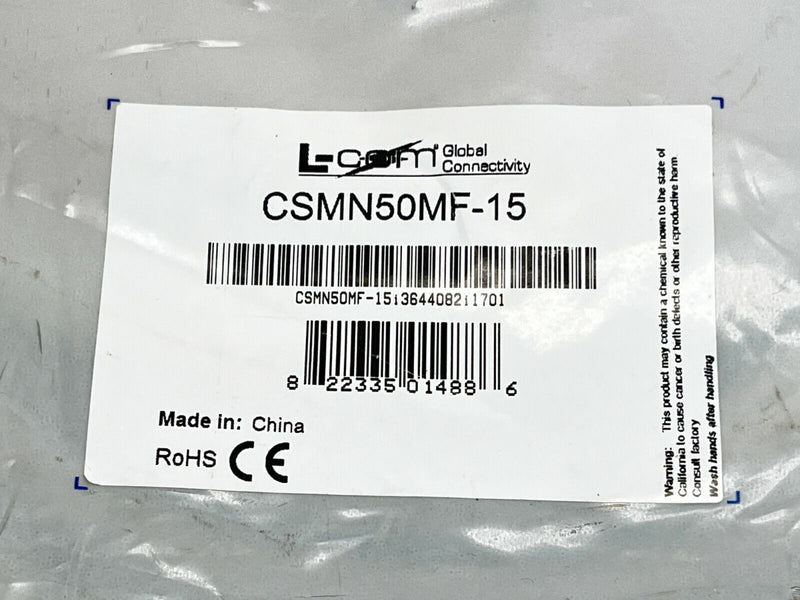 L-Com CSMN50MF-15 Deluxe Molded D-Sub Cable DB50 Male / Female 15ft - Maverick Industrial Sales