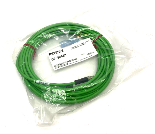 Keyence OP-88450 M8 male RJ45 Ethernet cable 10 m - Maverick Industrial Sales