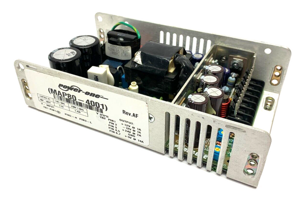 Power-One MAP80-4001 Rev. AF Power Supply 7-Pin Output 3-Pin Input - Maverick Industrial Sales