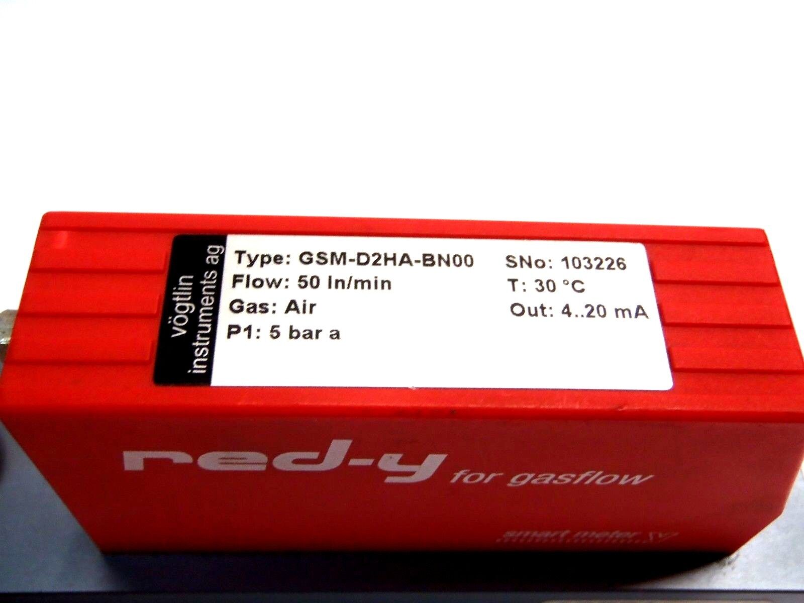 Vogtlin GSM-D2HA-BN00 Red-Y for Gasflow 50in/Min Smart Air Valve 5 Bar A 4..20mA - Maverick Industrial Sales