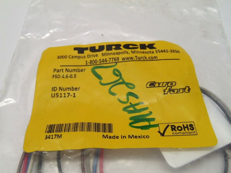 Turck FSD 4.6-0.5 Euro Fast Male 6 Pin Connector U5117-1 - Maverick Industrial Sales