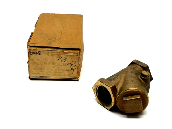 Nibco T-433-Y Check Valve Bronze 1" 300psi NL7K00A - Maverick Industrial Sales