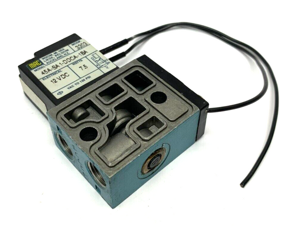 Mac Valves 45A-SA1-DDCA-1BA Solenoid Valve 2-Port 12VDC 7.5W - Maverick Industrial Sales