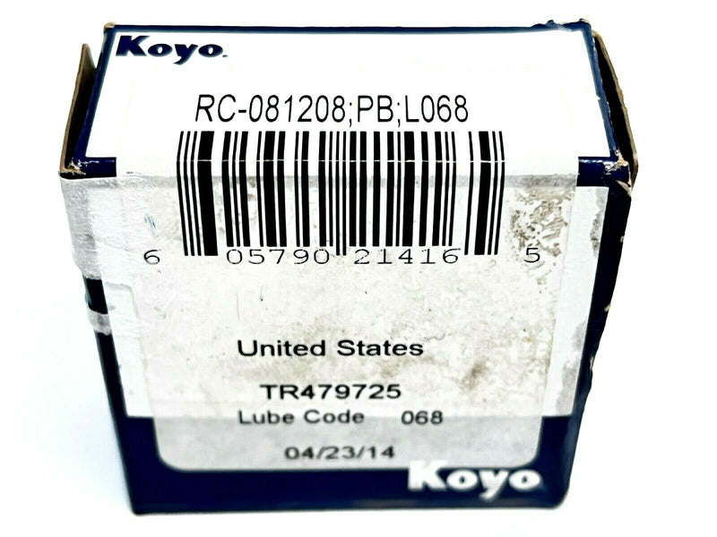 Koyo RC-081208;PB;L068 Needle Roller Bearing 1/2" Bore 3/4" Diameter - Maverick Industrial Sales