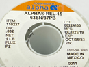 Alpha 63SN/37PB REL-15 Solder Wire 1lb .032" Diameter P2 110237 EXPIRED - Maverick Industrial Sales