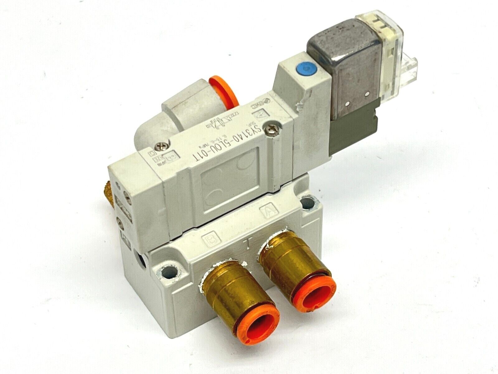 SMC SY3140-5LOU-01T Solenoid Valve 24VDC w/ SY3000-27-1 Manifold Base - Maverick Industrial Sales