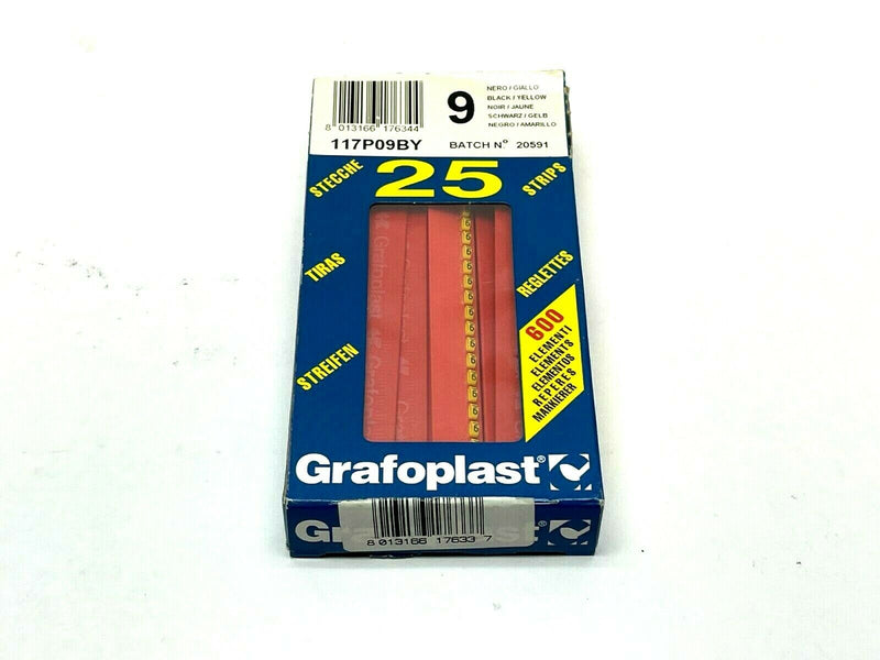 Grafoplast 117P09BY Wiremarker Strips PKG OF 25 - Maverick Industrial Sales