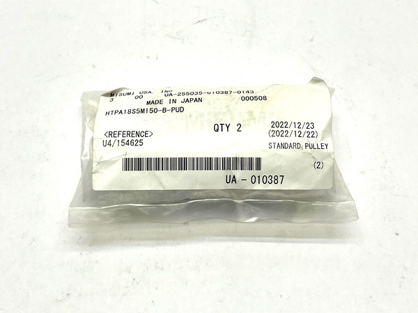 MiSUMi HTPA18S5M150-B-PUD Standard Timing Pulley PKG OF 2 - Maverick Industrial Sales