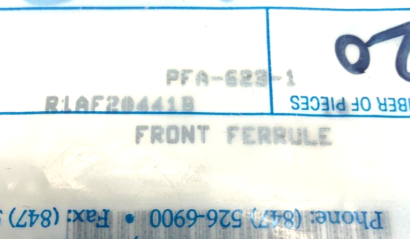 Swagelok PFA-623-1 Front Ferrule Tube Fitting PACK OF 20 - Maverick Industrial Sales