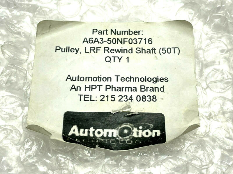 Automotion Technologies A6A3-50NF03716 LRF Rewind Shaft Belt Pulley 50 Tooth - Maverick Industrial Sales